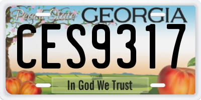 GA license plate CES9317