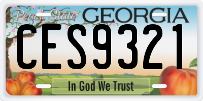 GA license plate CES9321