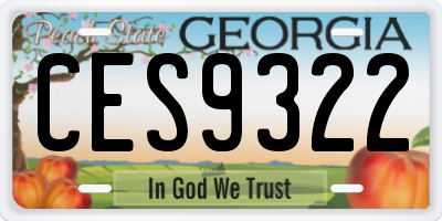 GA license plate CES9322