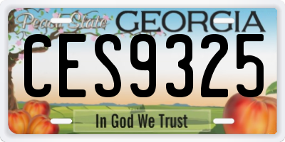 GA license plate CES9325