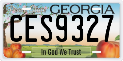GA license plate CES9327