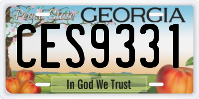 GA license plate CES9331