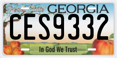 GA license plate CES9332