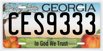GA license plate CES9333