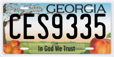 GA license plate CES9335