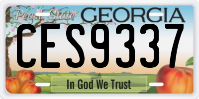 GA license plate CES9337