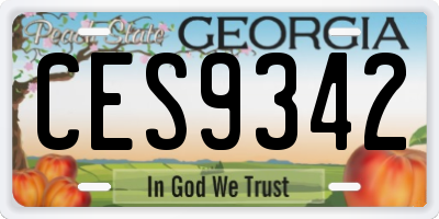 GA license plate CES9342