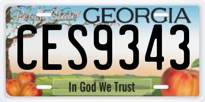 GA license plate CES9343