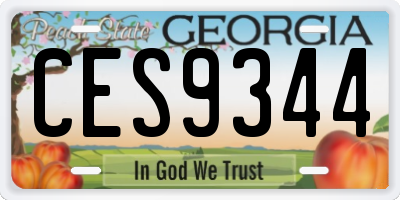 GA license plate CES9344