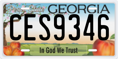 GA license plate CES9346