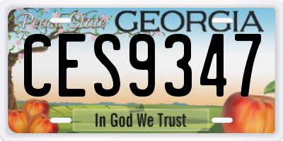 GA license plate CES9347