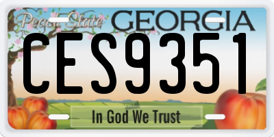 GA license plate CES9351