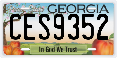GA license plate CES9352