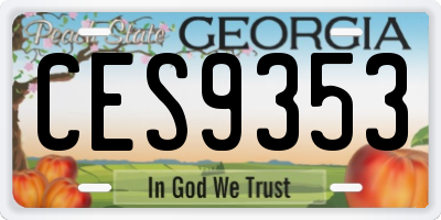 GA license plate CES9353