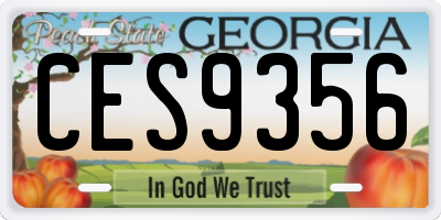 GA license plate CES9356