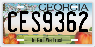 GA license plate CES9362