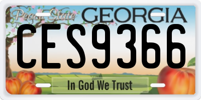 GA license plate CES9366