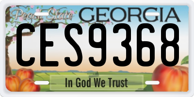 GA license plate CES9368