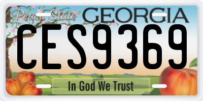 GA license plate CES9369