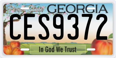 GA license plate CES9372