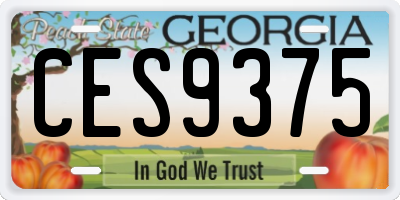 GA license plate CES9375