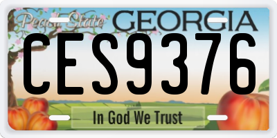 GA license plate CES9376