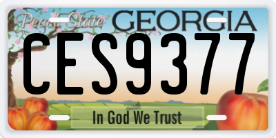 GA license plate CES9377