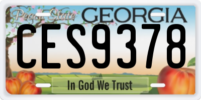 GA license plate CES9378