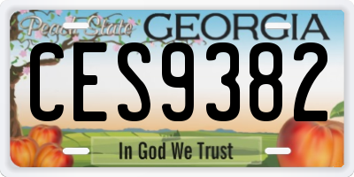 GA license plate CES9382
