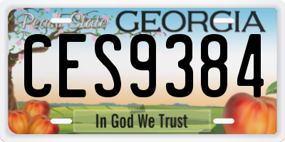 GA license plate CES9384