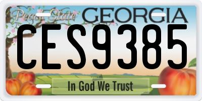 GA license plate CES9385