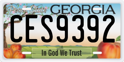 GA license plate CES9392