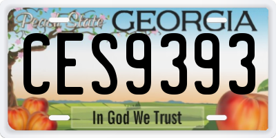 GA license plate CES9393