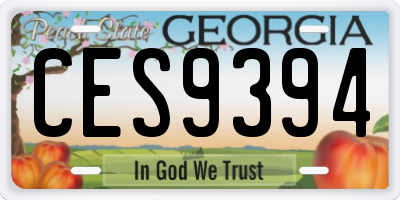 GA license plate CES9394