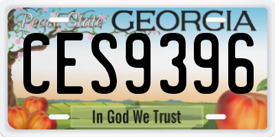 GA license plate CES9396