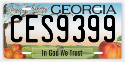 GA license plate CES9399