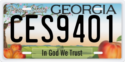 GA license plate CES9401