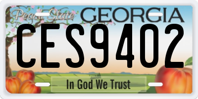 GA license plate CES9402