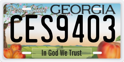 GA license plate CES9403