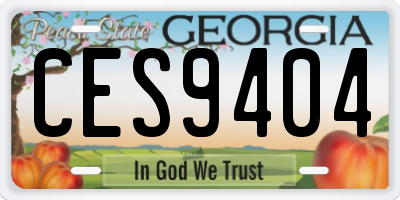 GA license plate CES9404