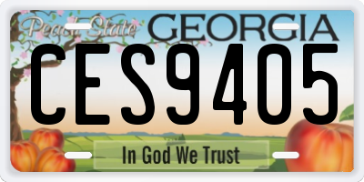 GA license plate CES9405