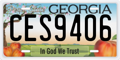 GA license plate CES9406