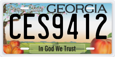 GA license plate CES9412