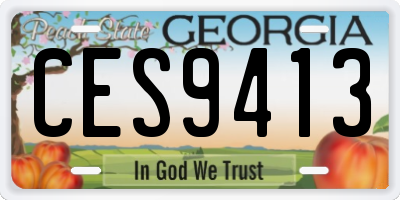 GA license plate CES9413