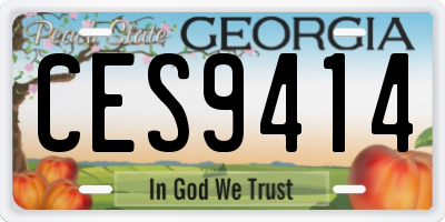 GA license plate CES9414