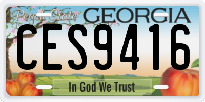 GA license plate CES9416