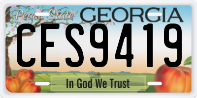 GA license plate CES9419