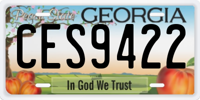 GA license plate CES9422