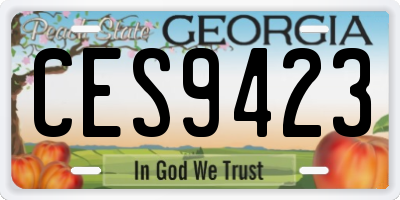 GA license plate CES9423