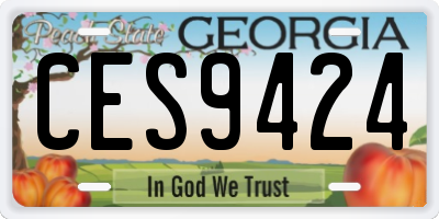 GA license plate CES9424